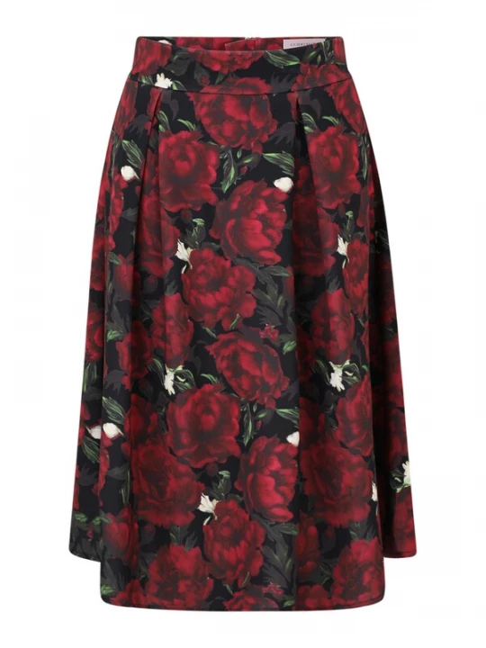 Foto van product Guido Maria Kretschmer Women Rok 'Paulina' donkergroen / donkerrood / zwart / wit