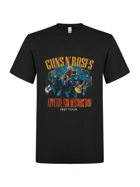 Foto van product GUNS N' ROSES Shirt 'Guns N´ Roses Appetite for destruction live skulls 1987 T-Shirt' zwart