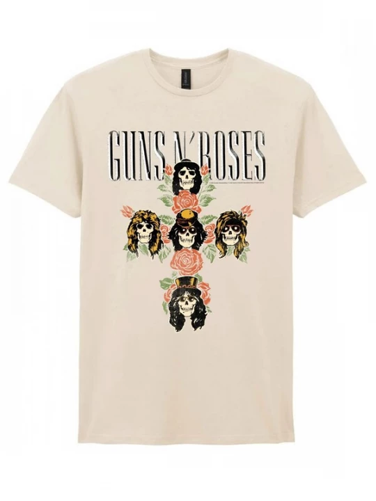 Foto van product GUNS N' ROSES Shirt 'Guns N´Roses Rose Cross T-Shirt' natuurwit