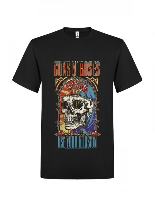 Foto van product GUNS N' ROSES Shirt 'Guns N´ Roses Use your Illution Skull T-Shirt' zwart