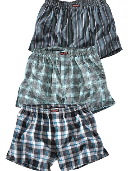 Foto van product H.I. Boxershorts 'PAF' turquoise / donkergrijs / wit H.I.S