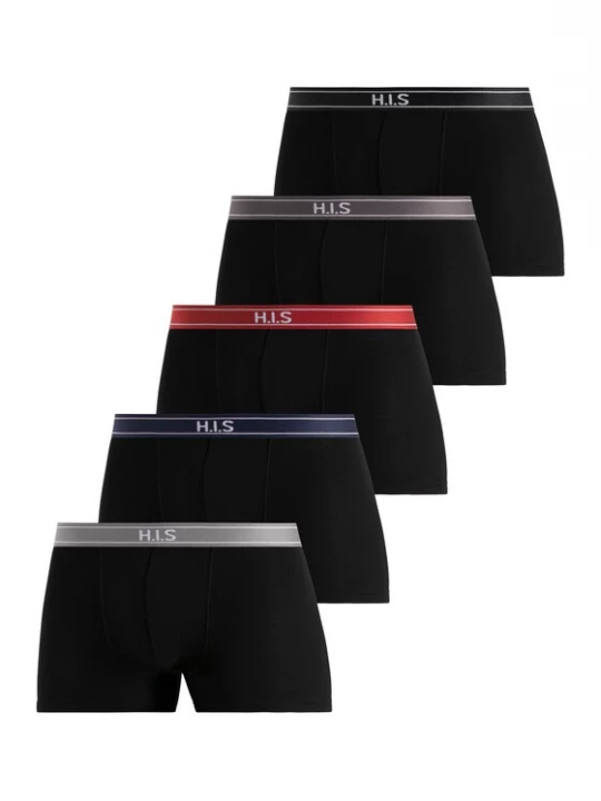 Foto van product H.I.S Boxershorts grijs / rood / zwart / wit