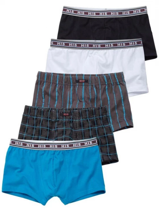 Foto van product H.I.S Boxershorts hemelsblauw / kastanjebruin / antraciet / zwart / wit