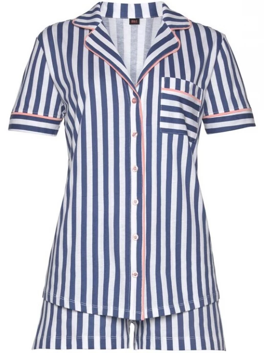 Foto van product H.I.S Korte pyjama navy / lichtroze / wit