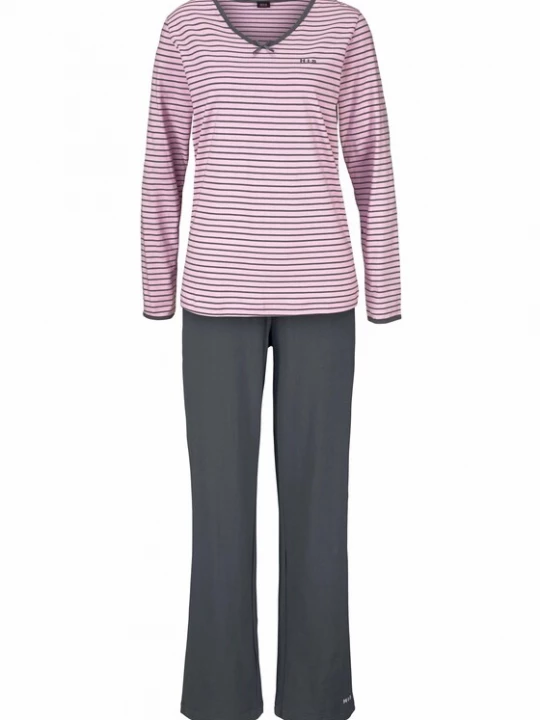 Foto van product H.I.S Pyjama donkergrijs / rosa