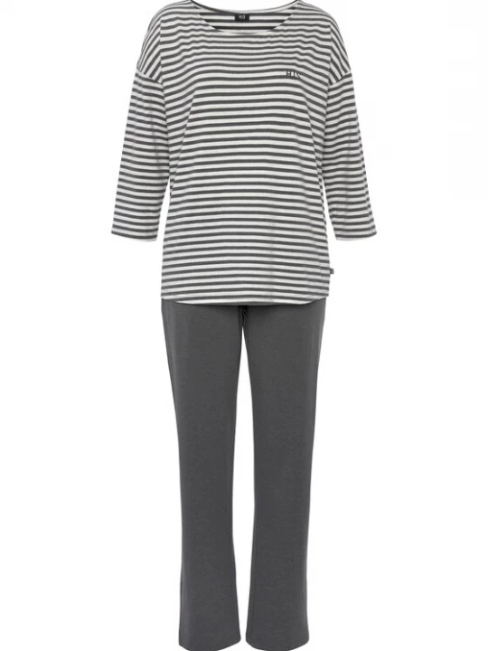 Foto van product H.I.S Pyjama donkergrijs / wit
