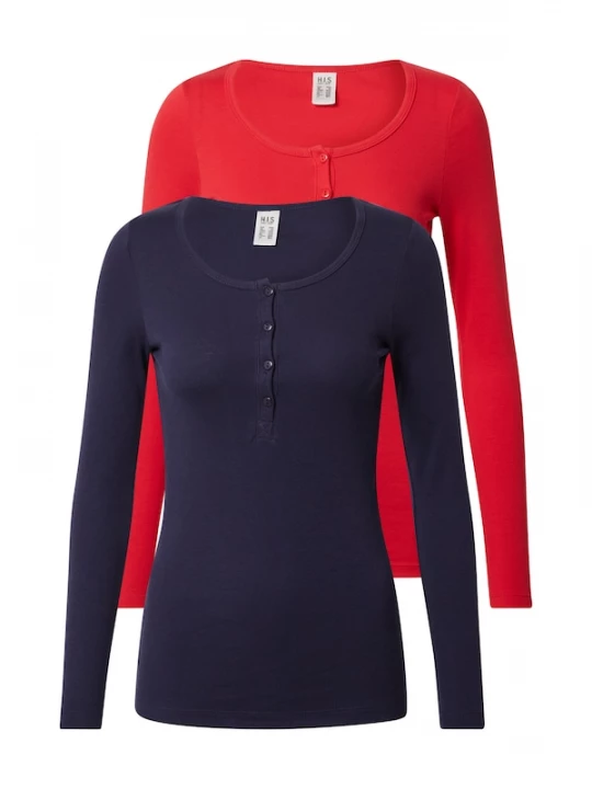 Foto van product H.I.S Shirt donkerblauw / rood