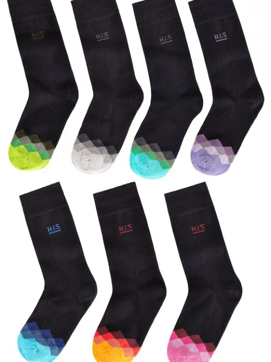 Foto van product H.I.S Sokken gemengde kleuren / zwart