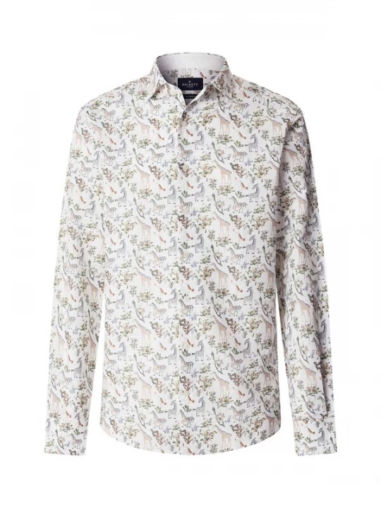 Foto van product Hackett London Overhemd 'Fauna' lichtgroen / rood / wit
