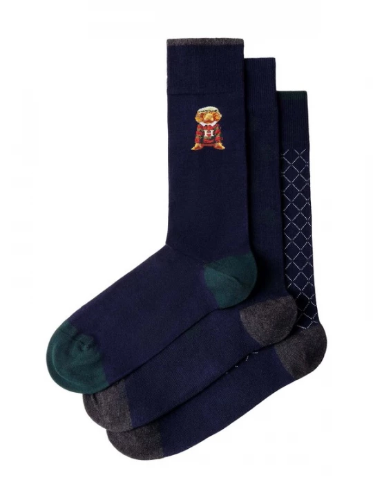 Foto van product Hackett London Sokken ' HARRY PLACEMENT ' royal blue / koningsblauw / antraciet / donkergroen / donkerrood