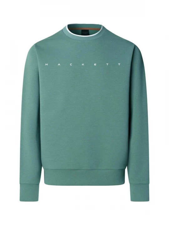 Foto van product Hackett London Sweatshirt 'Essential Crew' smaragd / wit