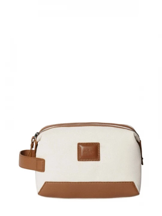 Foto van product Hackett London Toilettas 'Wells' karamel / offwhite