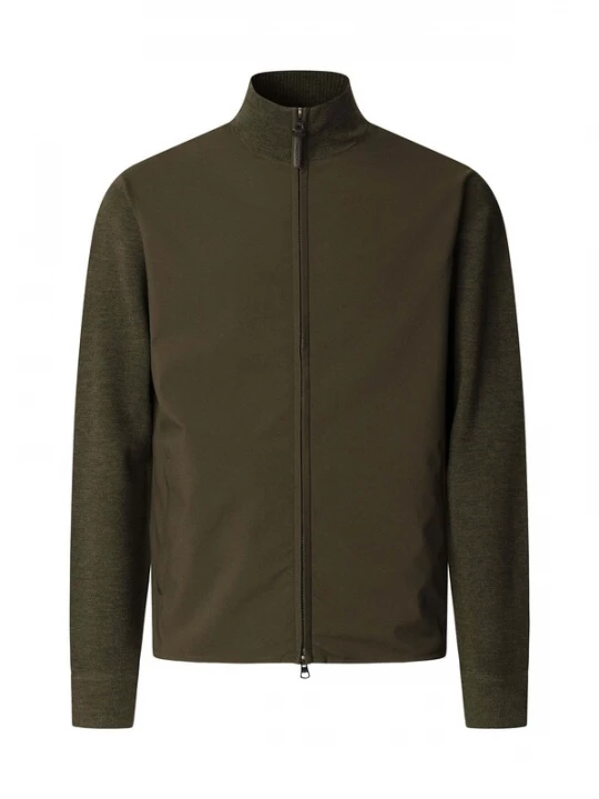 Foto van product Hackett London Tussenjas 'TRAVEL NY / KNIT FZ HYB' olijfgroen