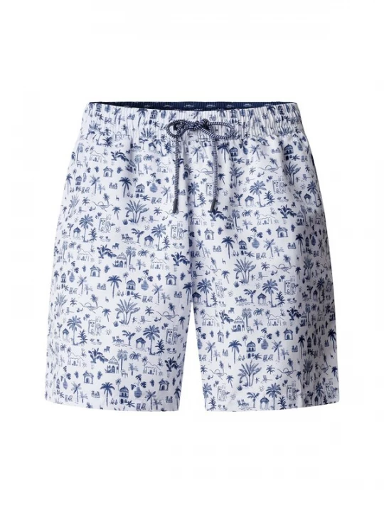 Foto van product Hackett London Zwemshorts 'Island' enziaan / wit