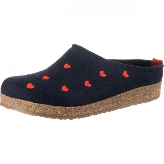 Foto van product HAFLINGER Clogs 'Grizzly Cuoricino' nachtblauw / rood