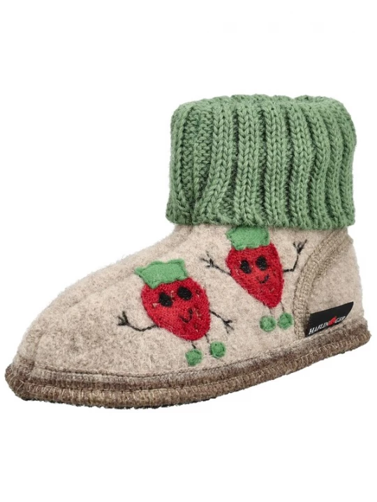 Foto van product HAFLINGER Huisschoenen beige / groen / rood