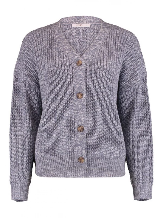 Foto van product Hailys Gebreid vest 'Pi44pa' lichtlila / offwhite
