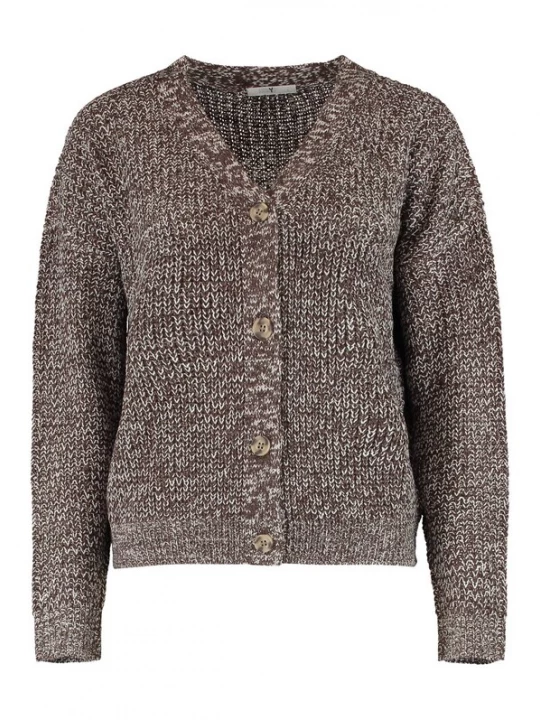 Foto van product Hailys Gebreid vest 'Pipa' taupe / wit