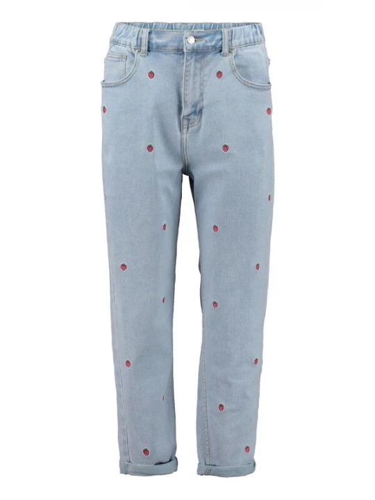 Foto van product Hailys Jeans 'Mi44rell' blauw denim / knalrood / zwart