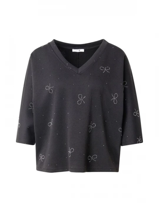 Foto van product Hailys Shirt 'De44bby' zwart / zilver