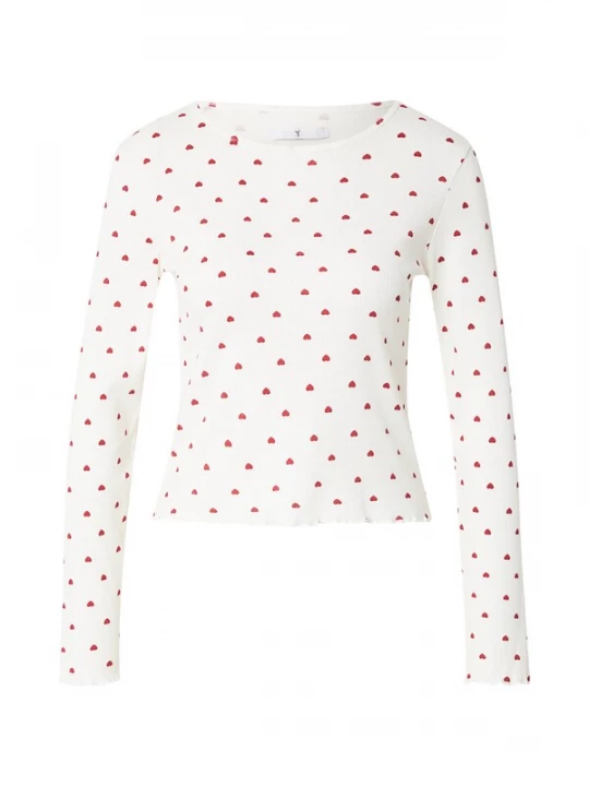 Foto van product Hailys Shirt 'Em44mi' rood / wit