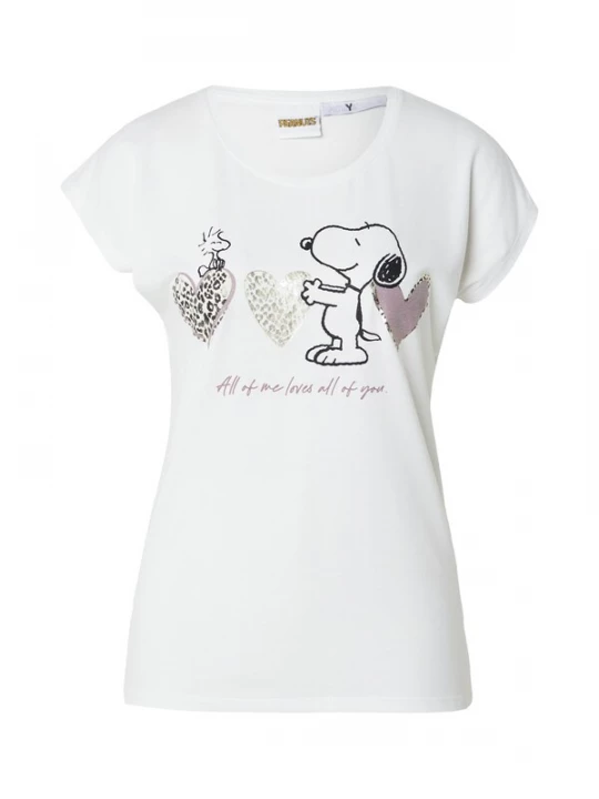 Foto van product Hailys Shirt 'Fe44rdi' lichtroze / zwart / offwhite