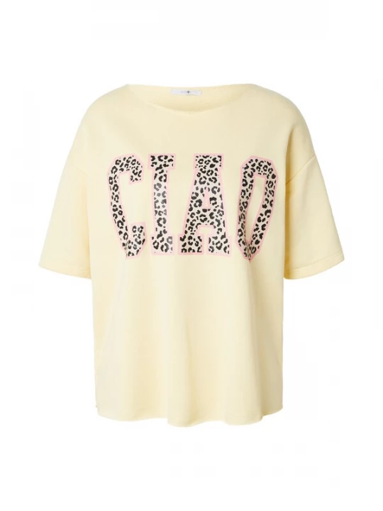 Foto van product Hailys Shirt 'Le44aha' crème / donkerbruin / geel / rosa