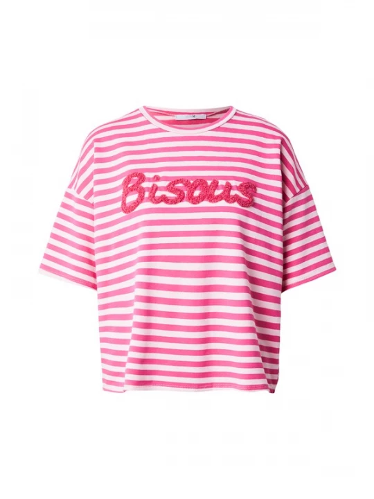 Foto van product Hailys Shirt 'Pa44li' pink / donkerroze / wit