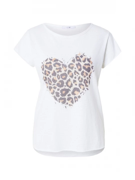 Foto van product Hailys Shirt 'Sv44enja' beige / camel / antraciet / wit