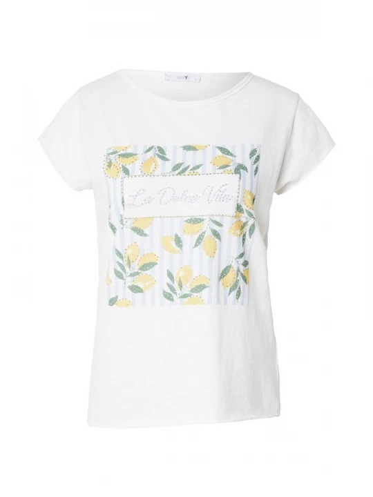 Foto van product Hailys Shirt 'Sv44enja' lichtblauw / citroengeel / groen / wit