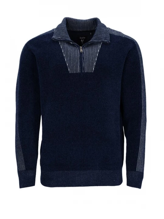 Foto van product HAJO Trui 'Chenille' blauw / wit