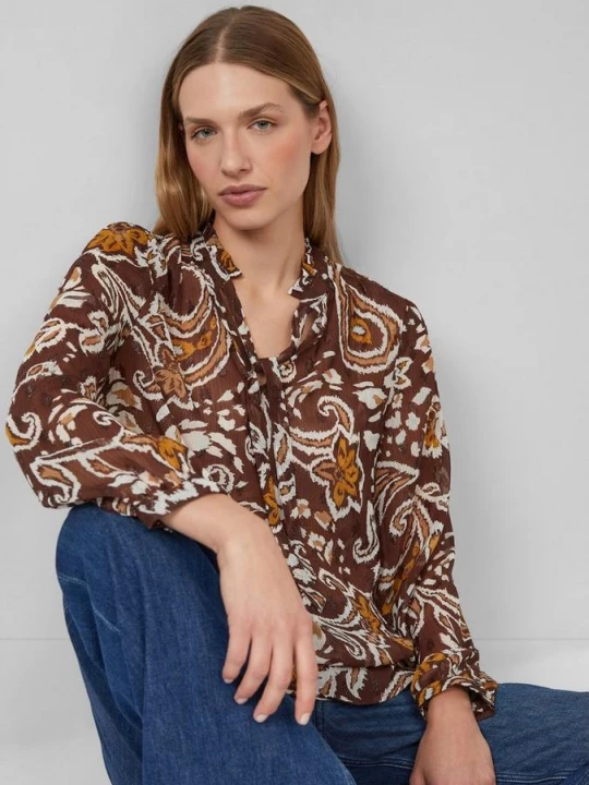 Foto van product Half doorschijnende chiffon blouse met all-over print s.Oliver