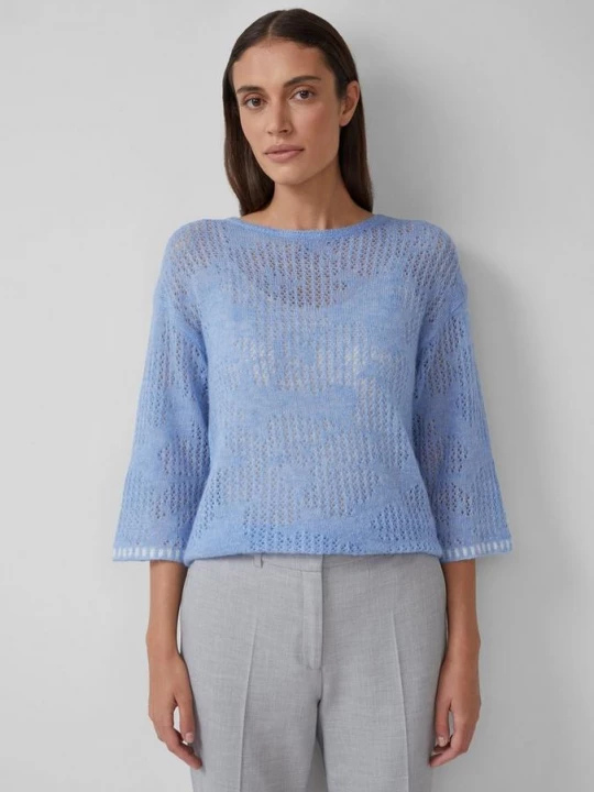 Foto van product Half doorzichtige trui van alpacamix s.Oliver blauw