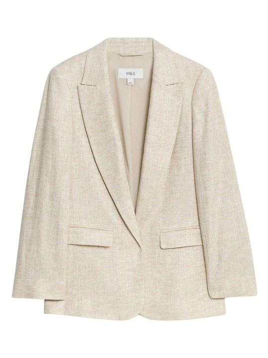 Foto van product Halflange jas Marks & Spencer beige mêleerd