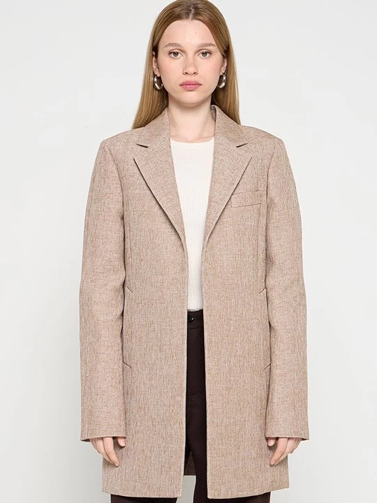 Foto van product Halflange jas Tory Burch zandkleur