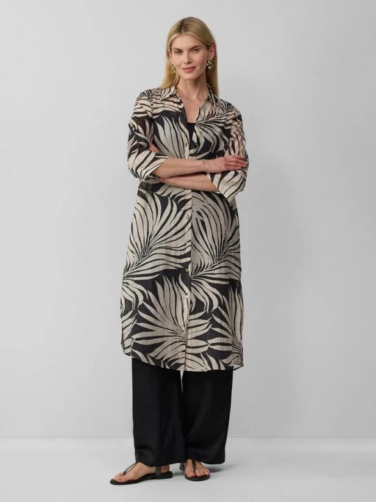 Foto van product Halftransparante lange blouse met print all-over s.Oliver zwart