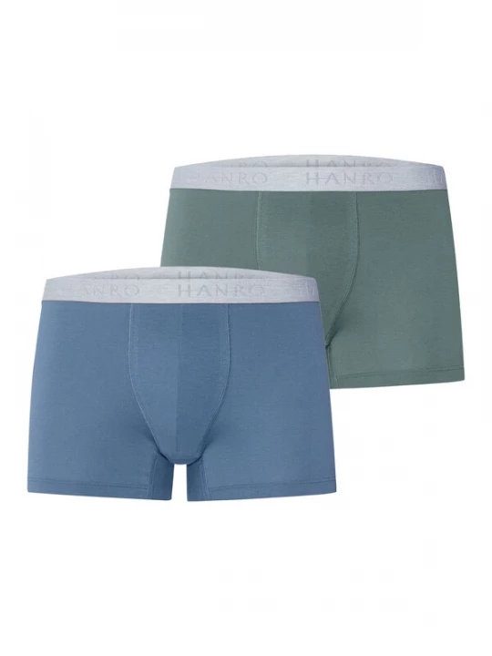 Foto van product Hanro Boxershorts ' Cotton Essentials ' blauw / grasgroen
