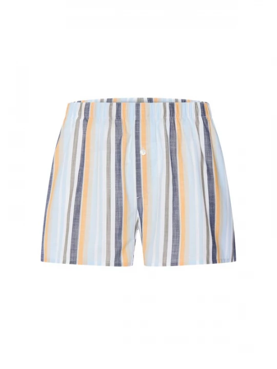 Foto van product Hanro Boxershorts ' Fancy Woven ' lichtblauw / donkerblauw / geel / grijs