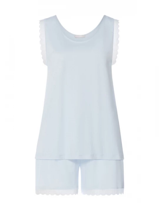 Foto van product Hanro Korte pyjama ' Inaya ' lichtblauw