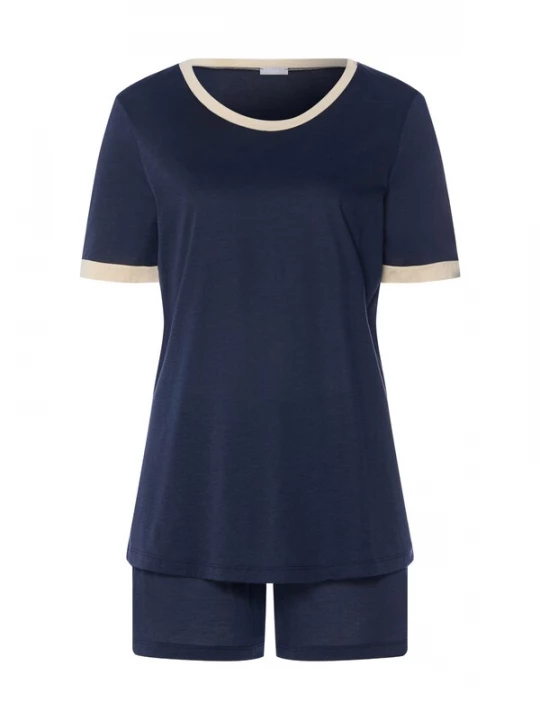 Foto van product Hanro Korte pyjama ' Laura ' donkerblauw
