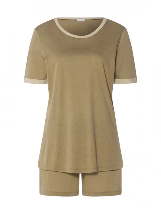Foto van product Hanro Korte pyjama 'Laura' kaki / olijfgroen