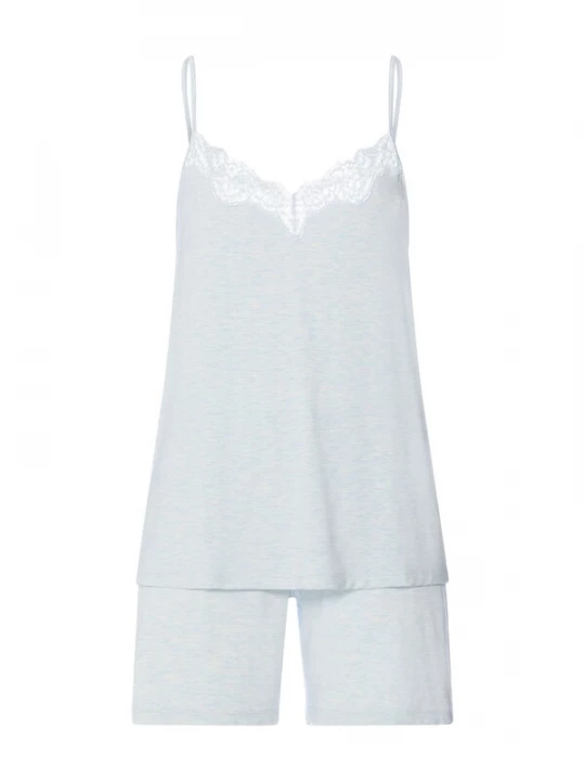 Foto van product Hanro Korte pyjama ' Natural Elegance ' lichtblauw