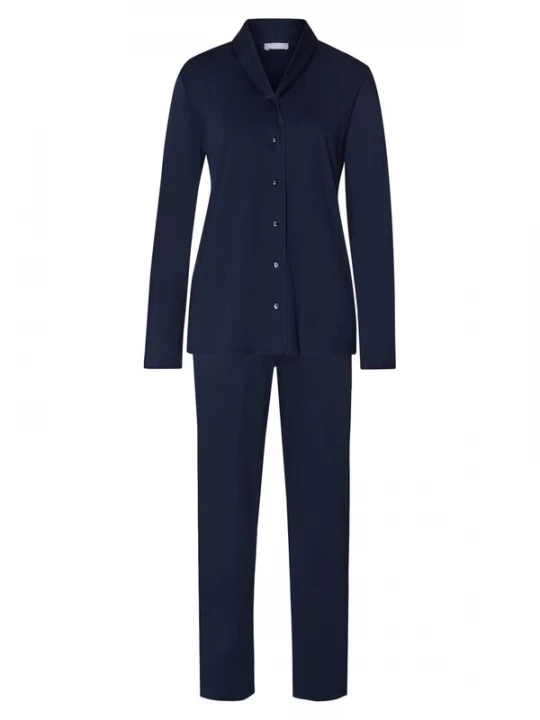 Foto van product Hanro Pyjama 'Cotton Silk' donkerblauw