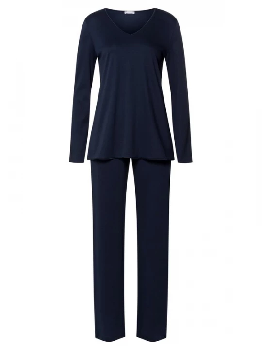 Foto van product Hanro Pyjama 'Cotton Silk' donkerblauw