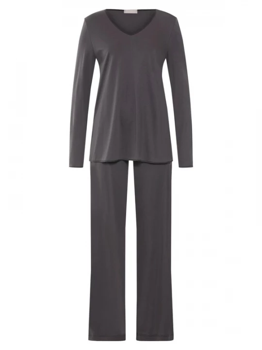 Foto van product Hanro Pyjama 'Cotton Silk' grijs