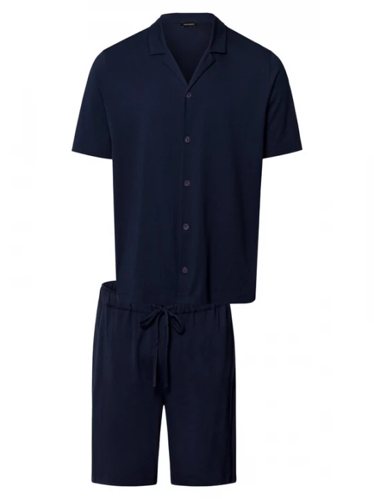 Foto van product Hanro Pyjama kort 'Night & Day' donkerblauw