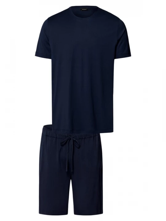 Foto van product Hanro Pyjama kort 'Night & Day' donkerblauw