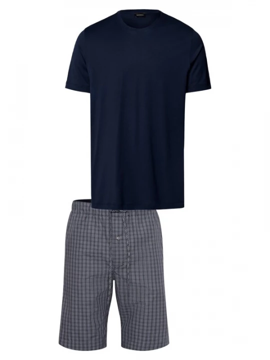 Foto van product Hanro Pyjama kort 'Night & Day' donkerblauw