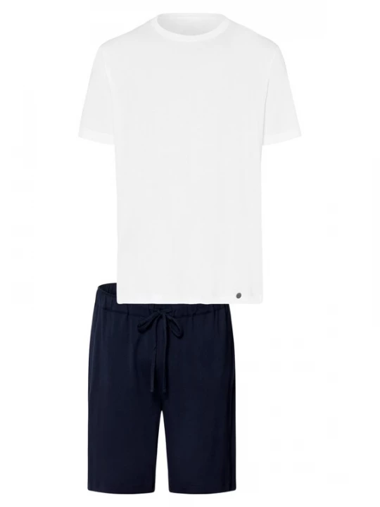 Foto van product Hanro Pyjama kort 'Night & Day' zwart / wit
