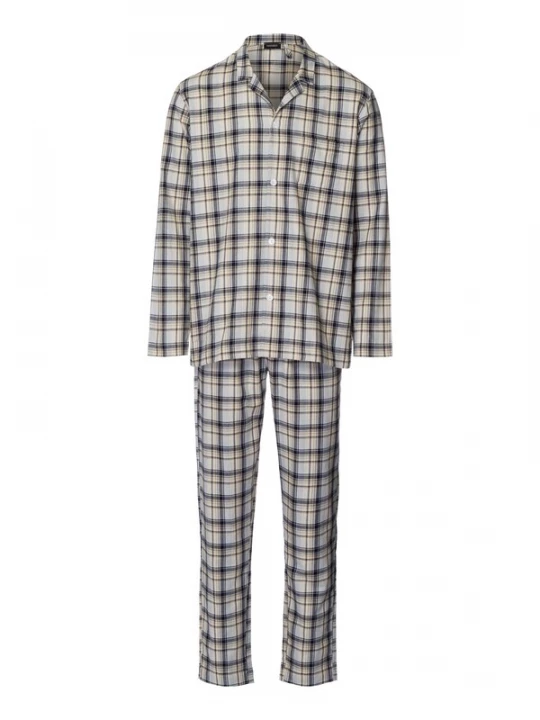 Foto van product Hanro Pyjama lang 'Cozy Comfort' beige / grijs / zwart